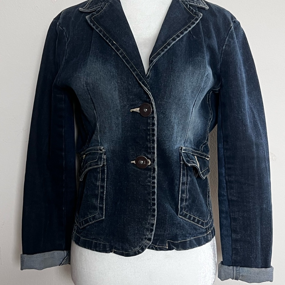 Classic Dark Blue Denim Jacket
